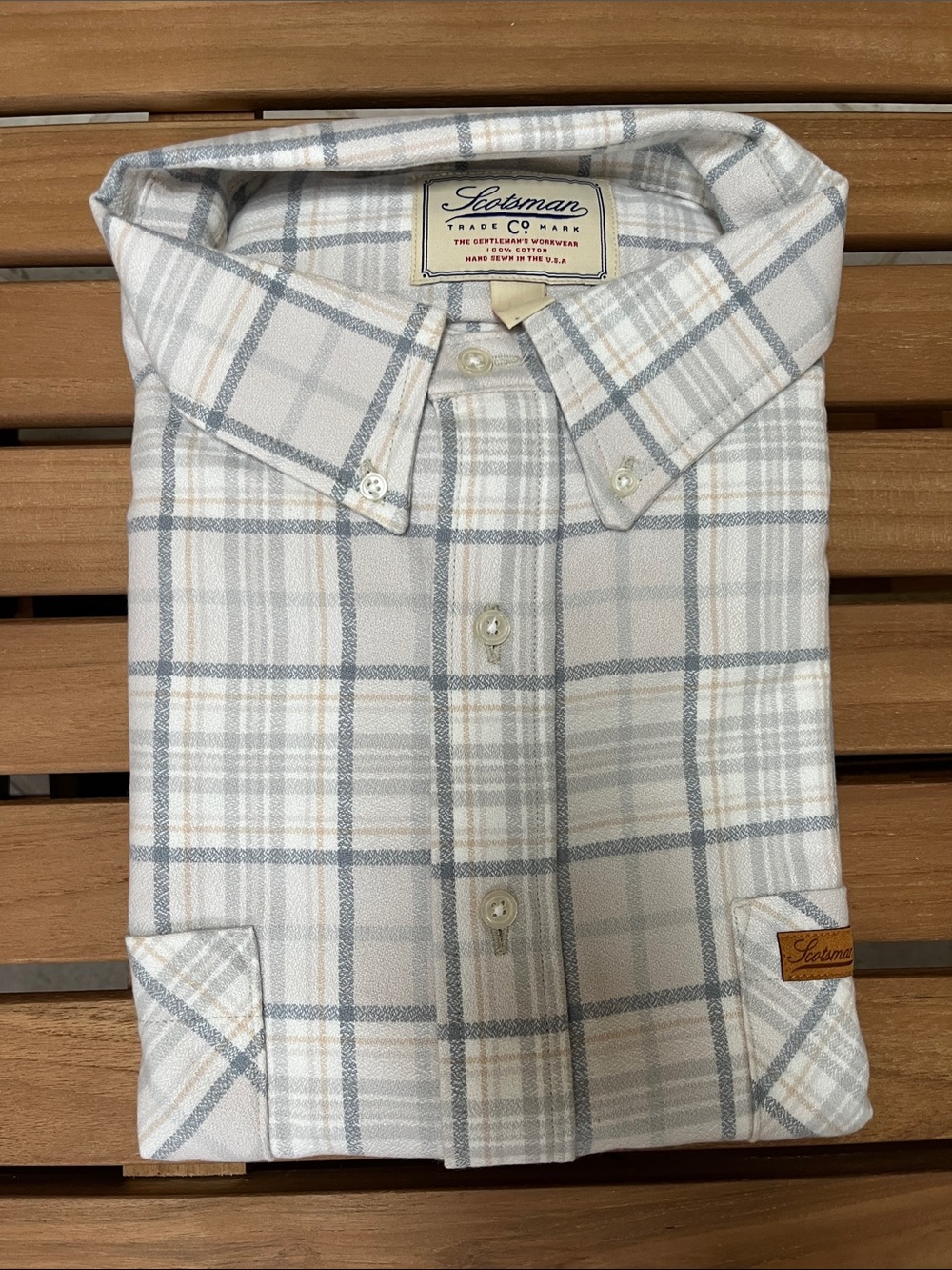 Scotsman Flannel Long Sleeve Mens Button-Down Shirt